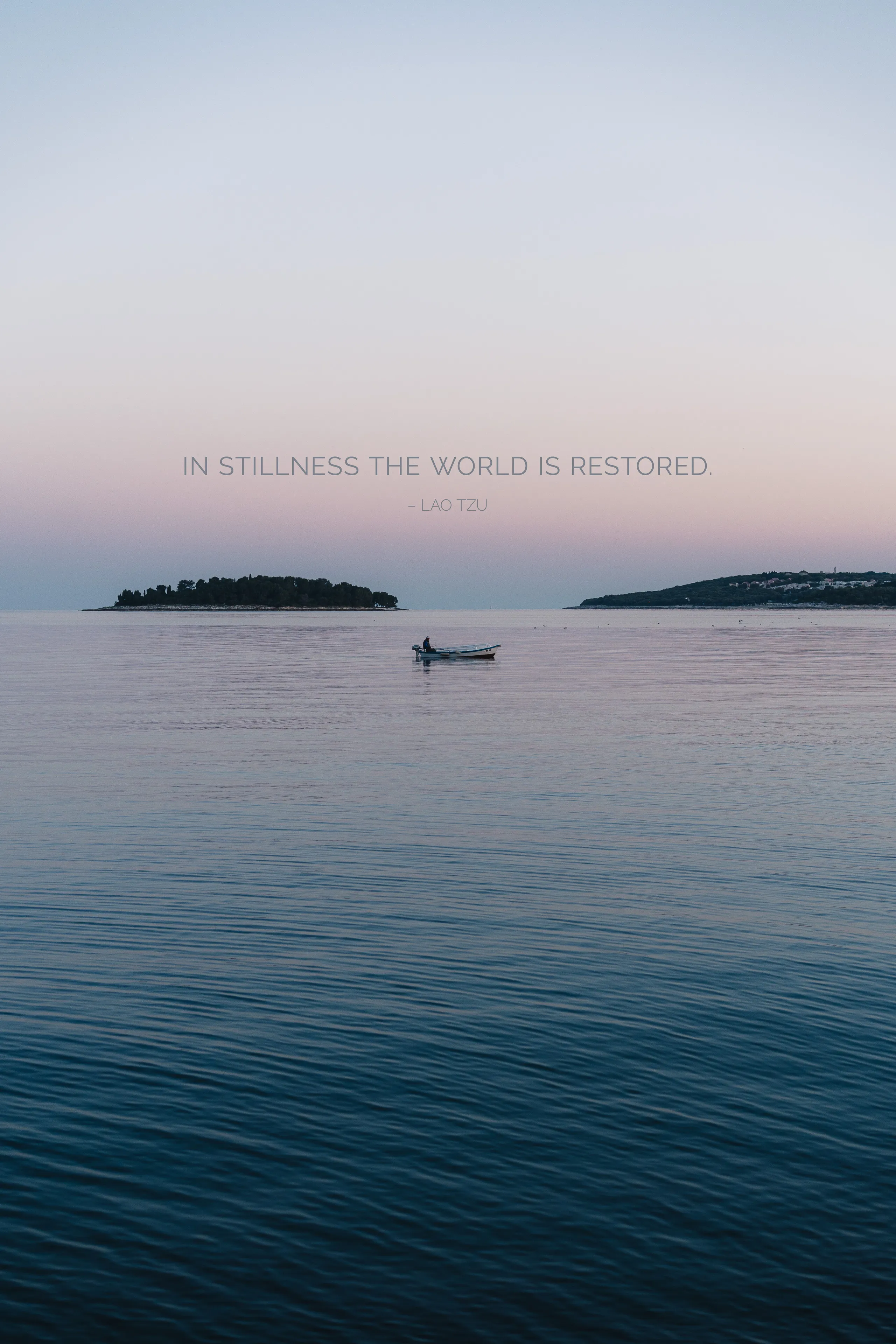 calm view of the Istrian coast with an inspirational quote